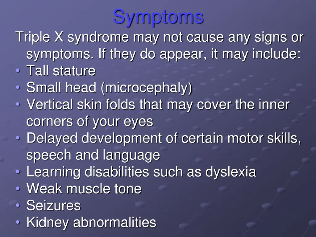 symptoms