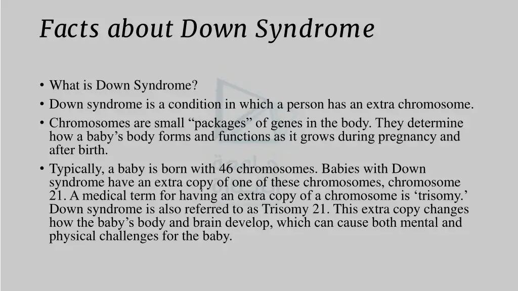 facts about down syndrome