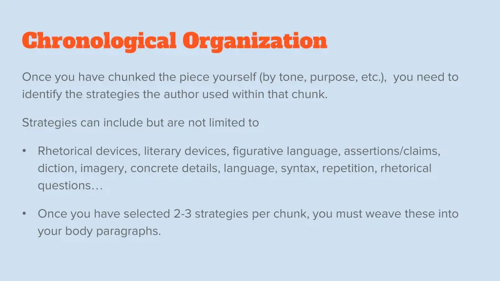 chronological organization 2