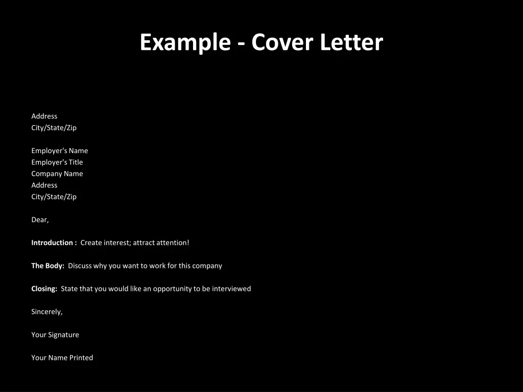 example cover letter