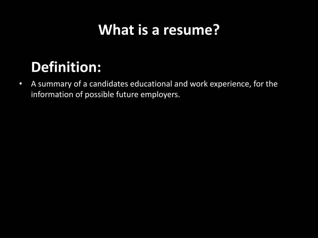 what is a resume