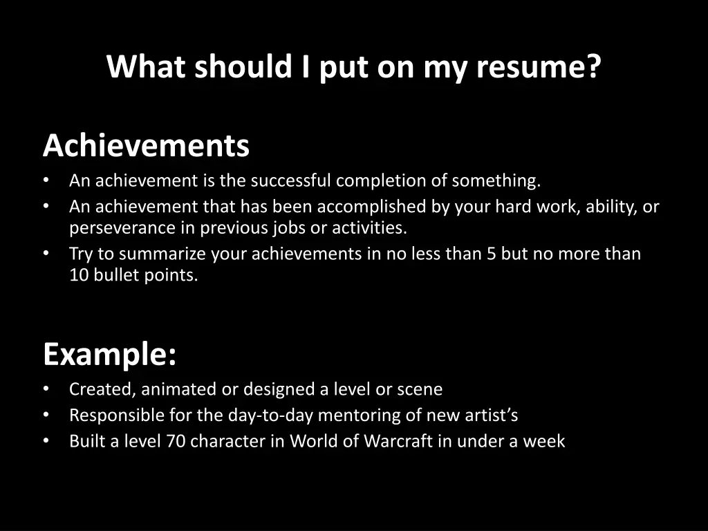 what should i put on my resume 4