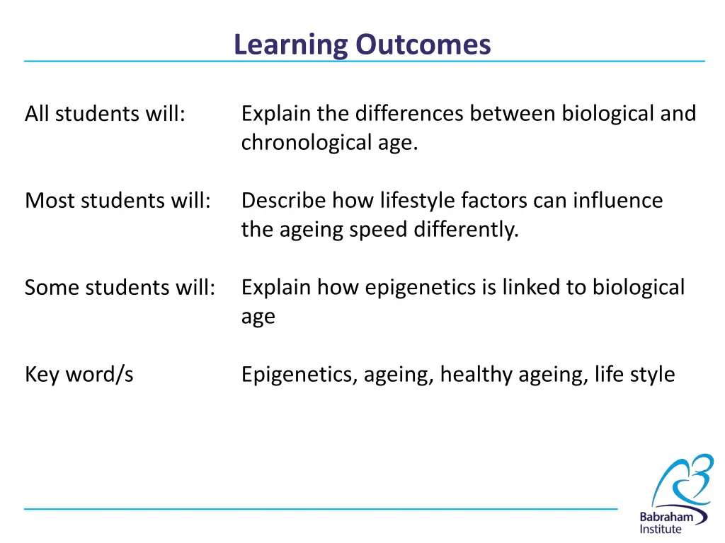 learning outcomes