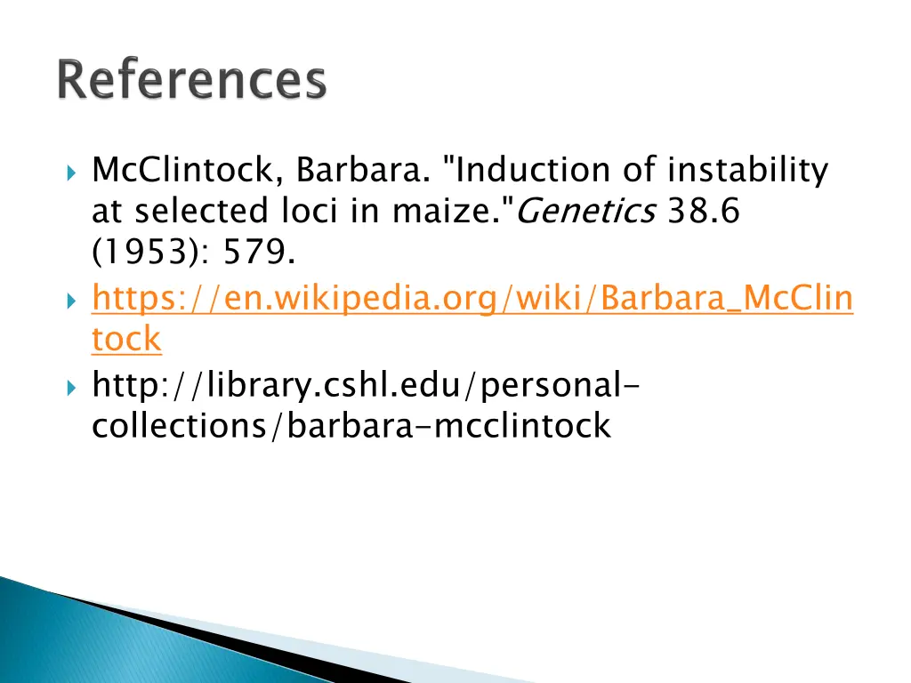 mcclintock barbara induction of instability