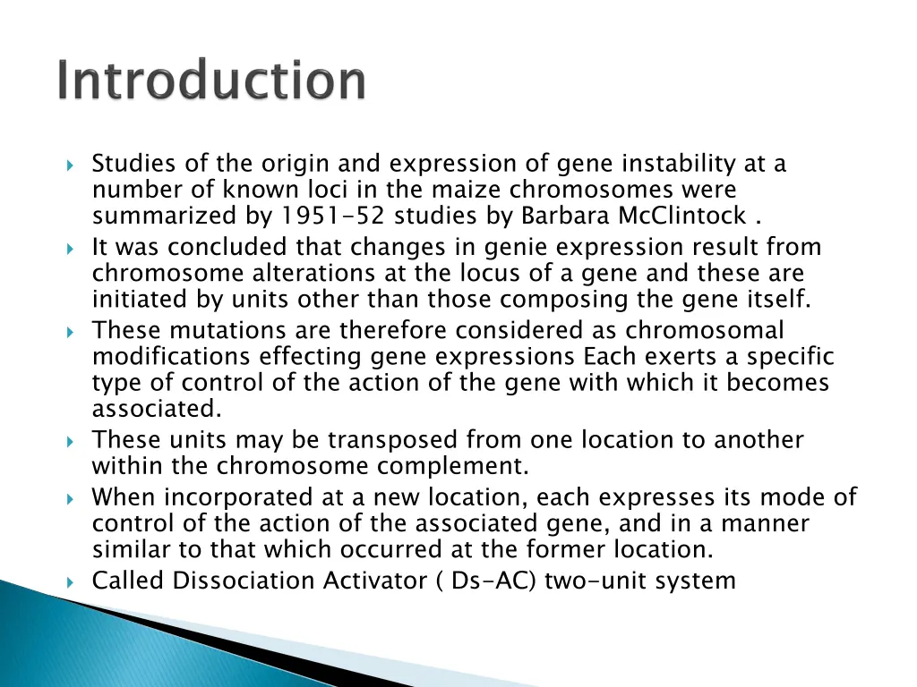 studies of the origin and expression of gene