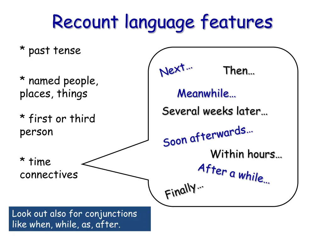 recount language features