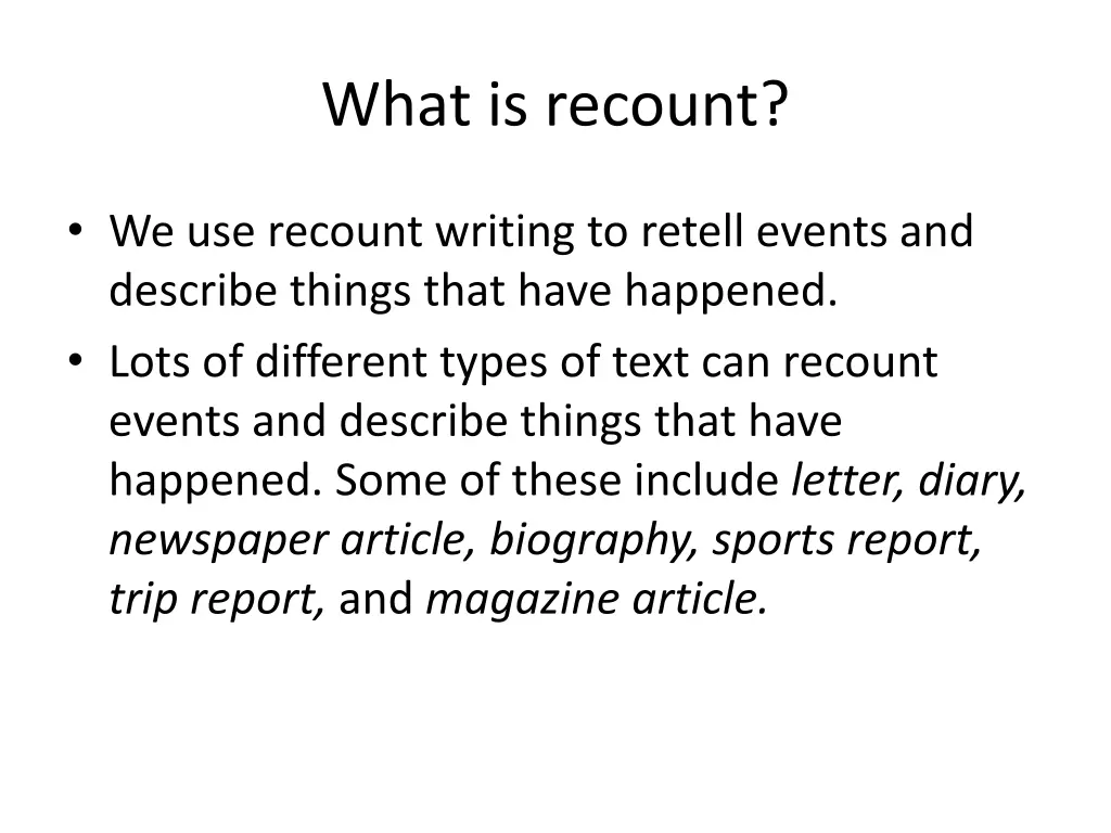 what is recount