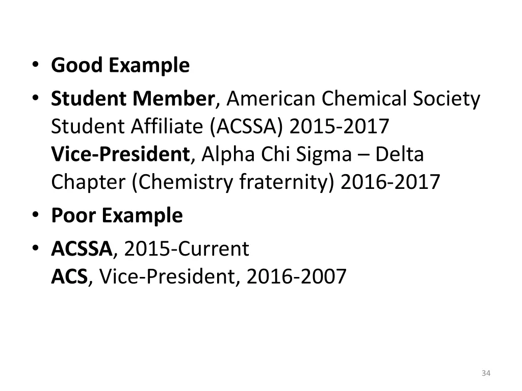 good example student member american chemical