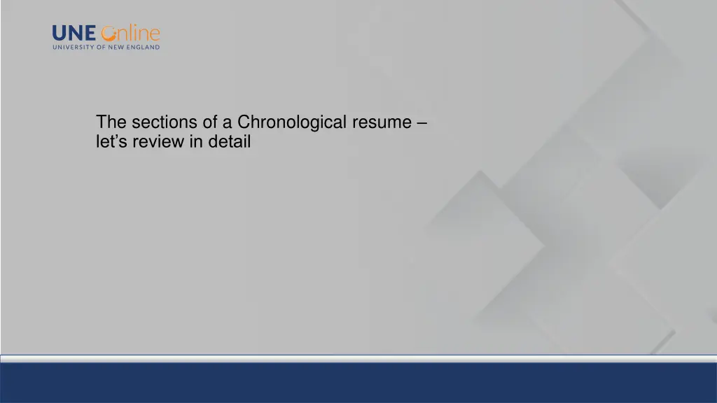 the sections of a chronological resume