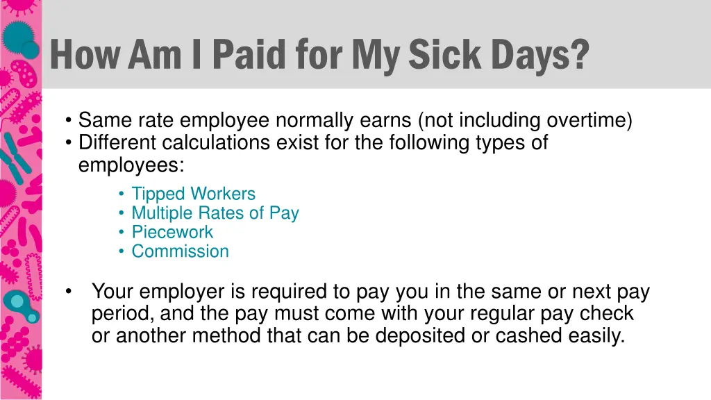 how am i paid for my sick days