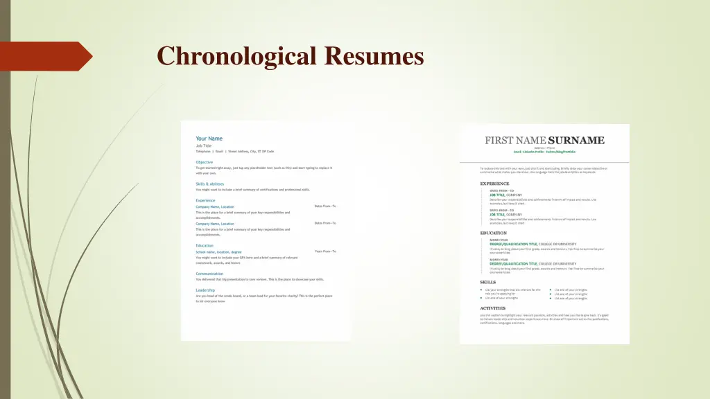 chronological resumes 1