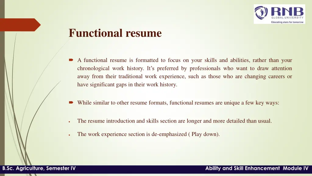 functional resume