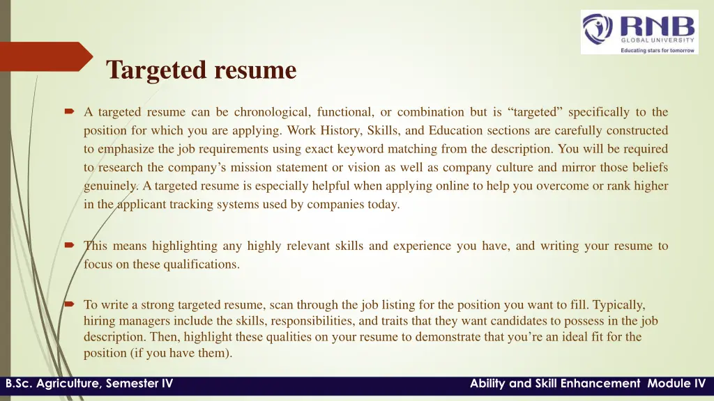 targeted resume