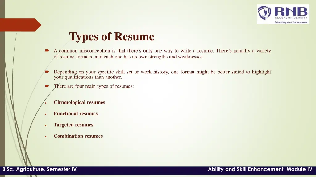 types of resume