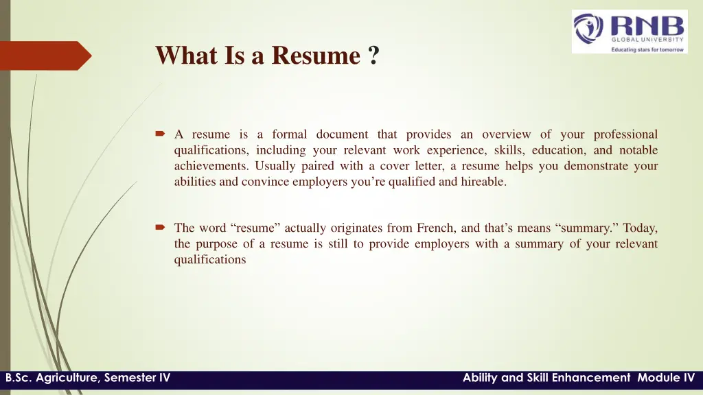 what is a resume