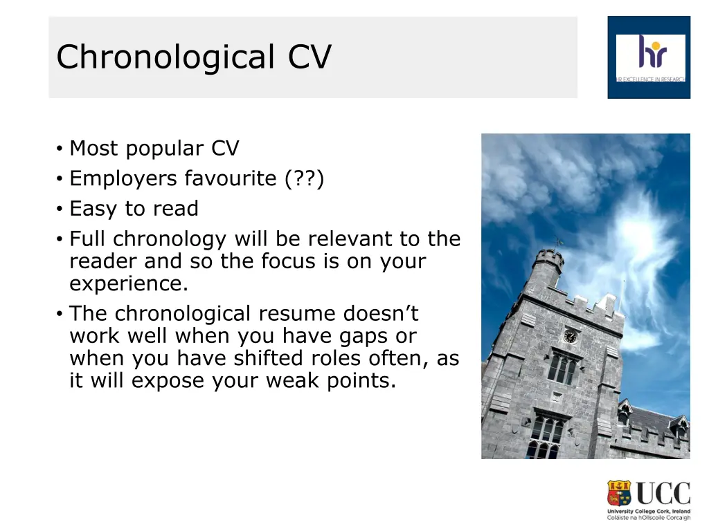 chronological cv