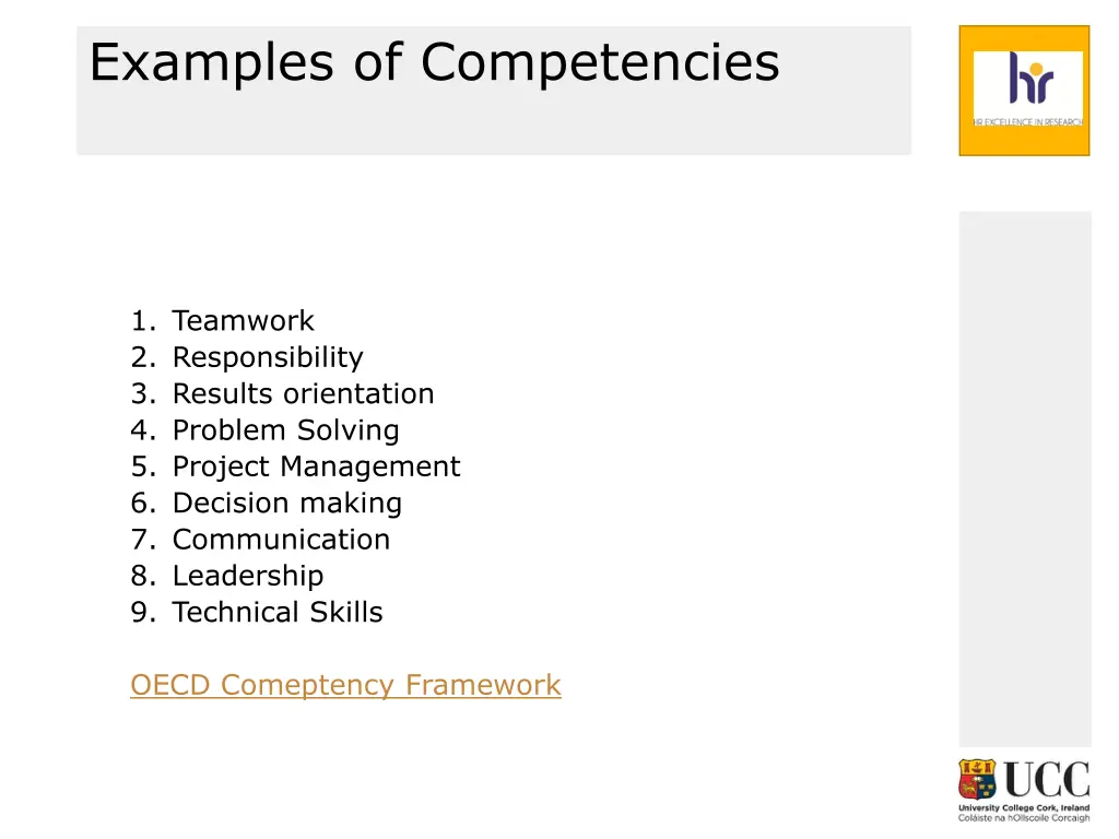 examples of competencies