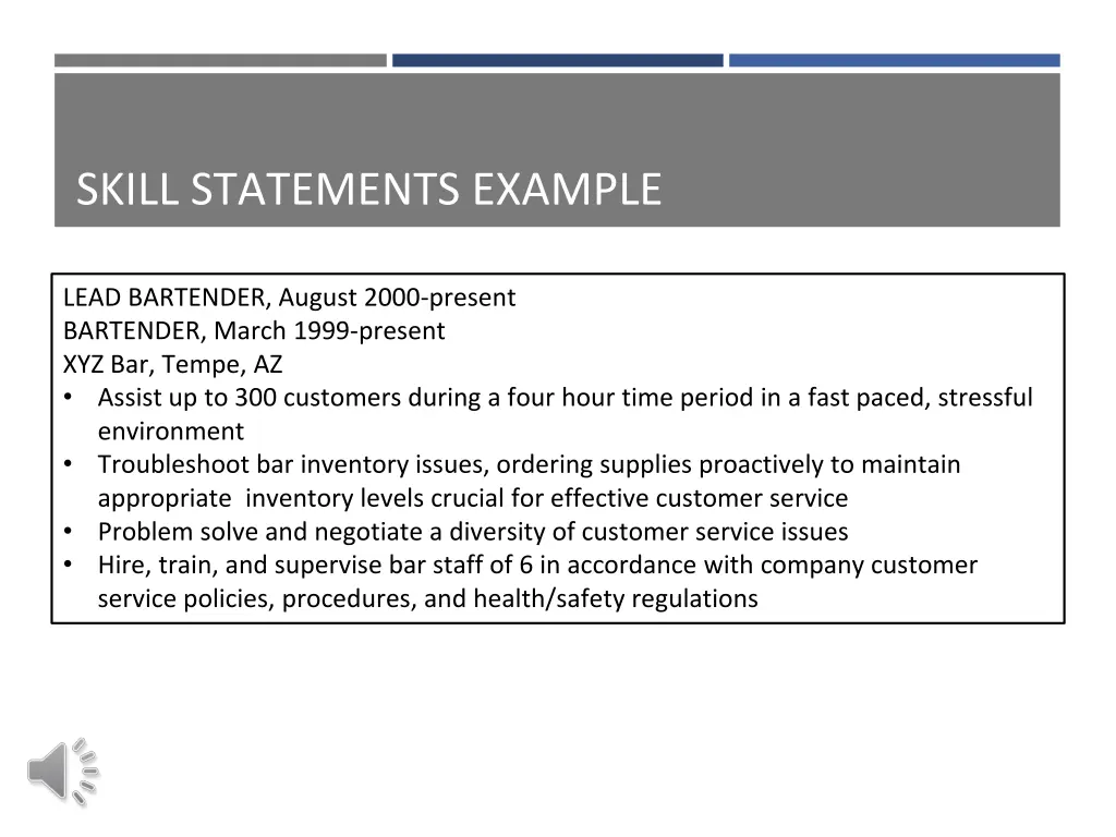 skill statements example 1