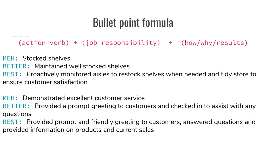 bullet point formula