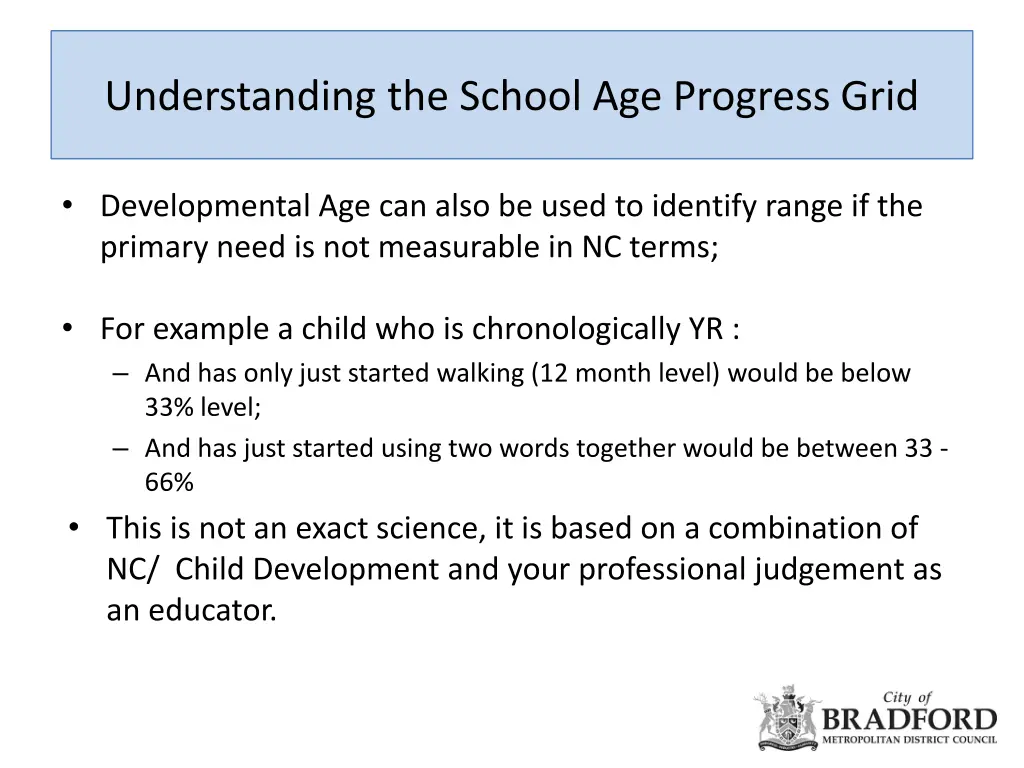 understanding the school age progress grid 2