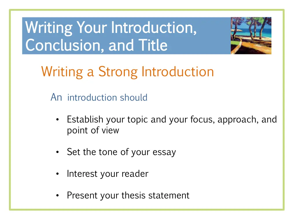 writing your introduction writing your