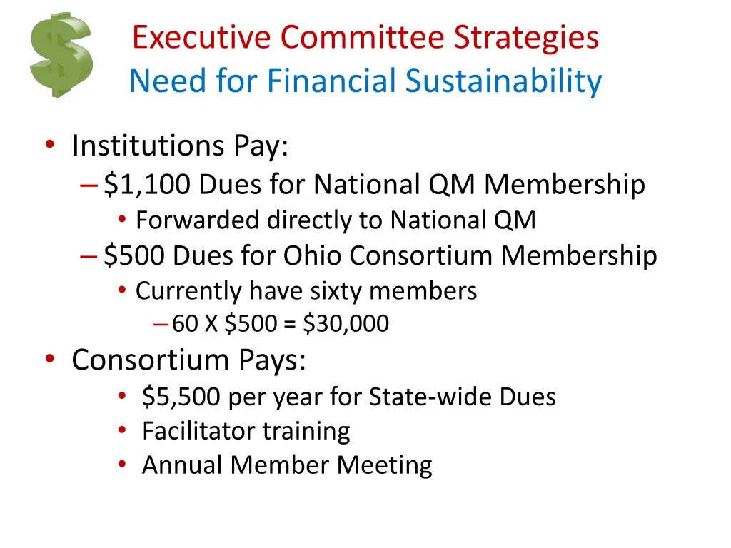 executive committee strategies need for financial 1