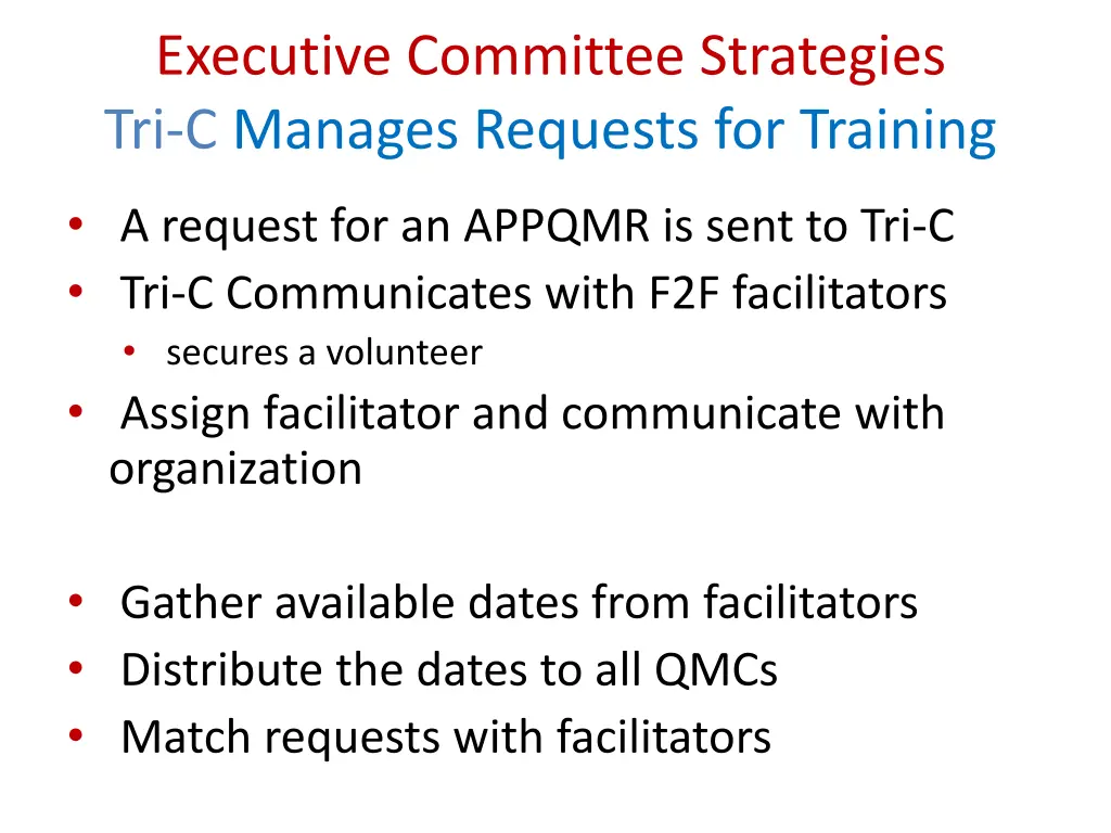 executive committee strategies tri c manages