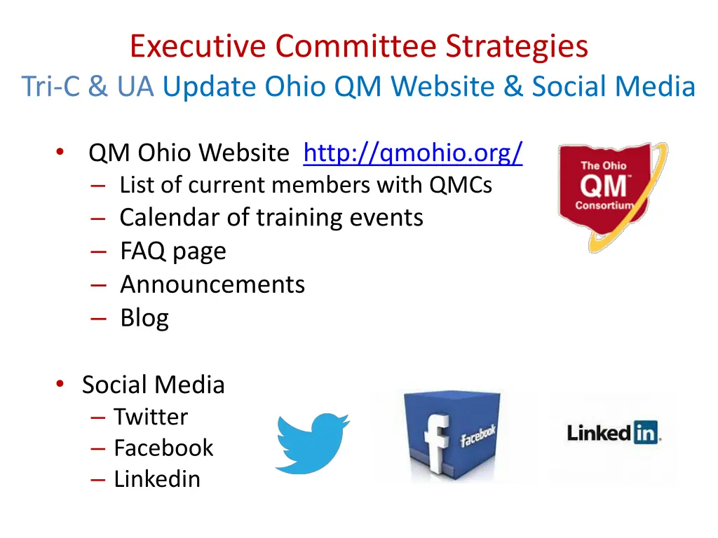 executive committee strategies tri c ua update