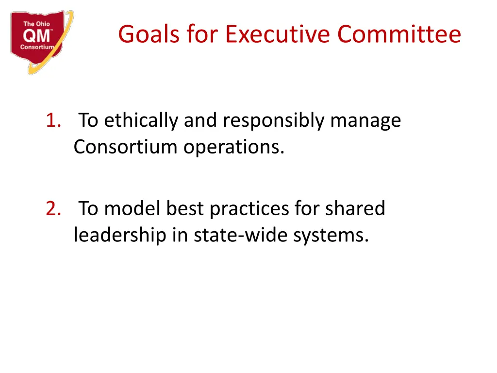 goals for executive committee