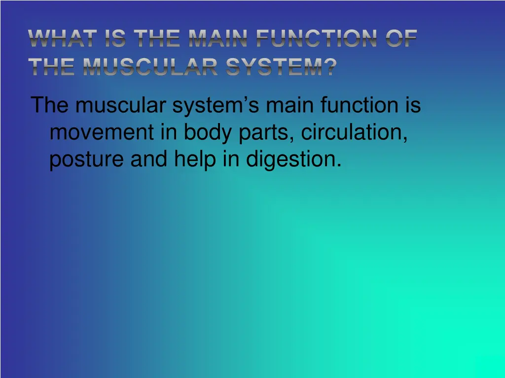 what is the main function of the muscular system