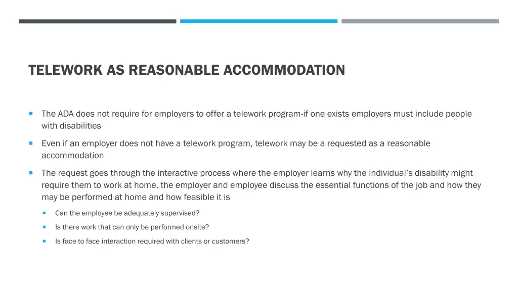 telework as reasonable accommodation