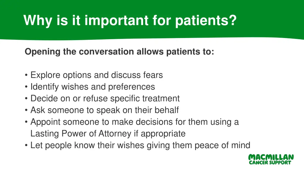 why is it important for patients