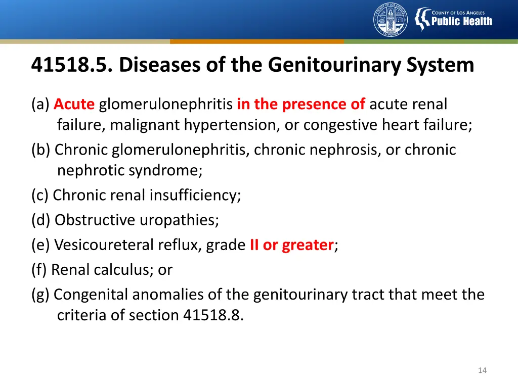 41518 5 diseases of the genitourinary system