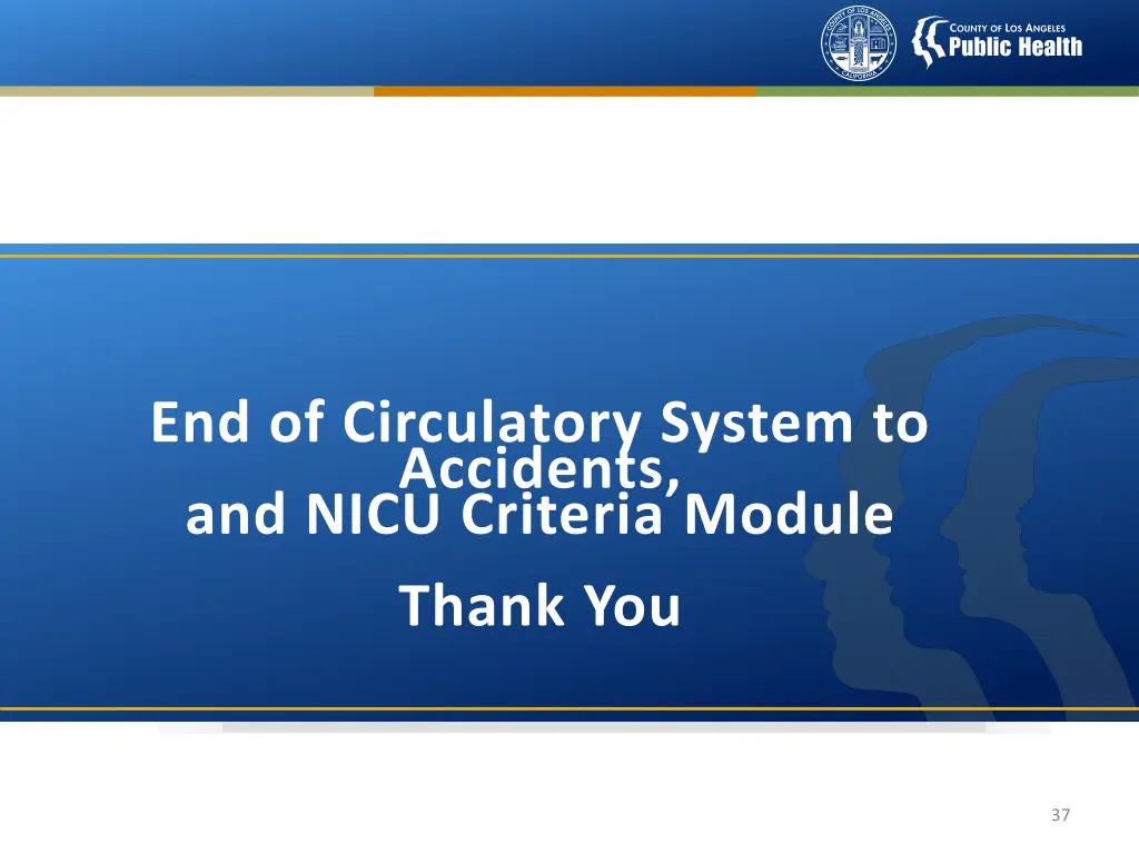 end of circulatory system to accidents and nicu