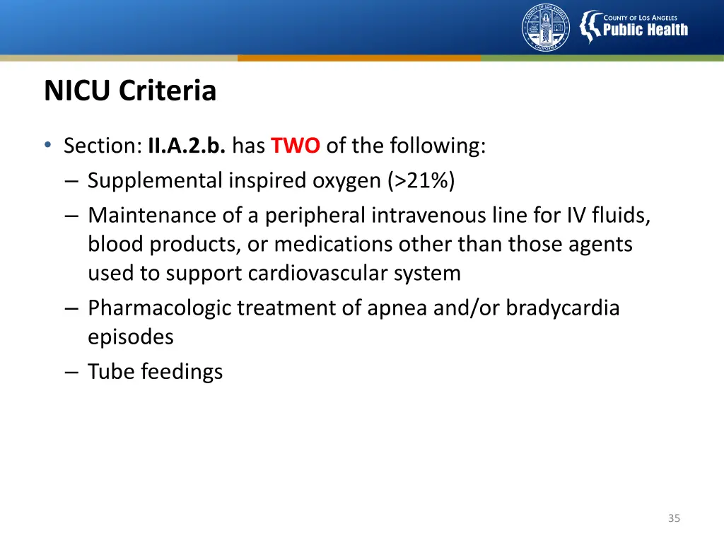 nicu criteria 1