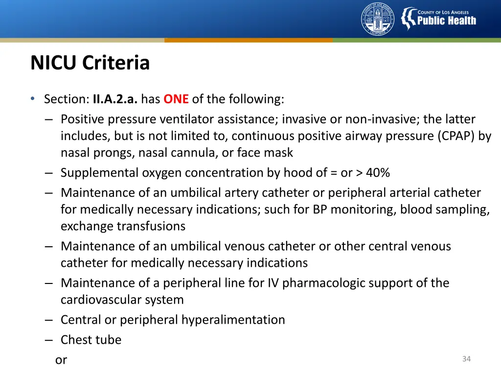 nicu criteria