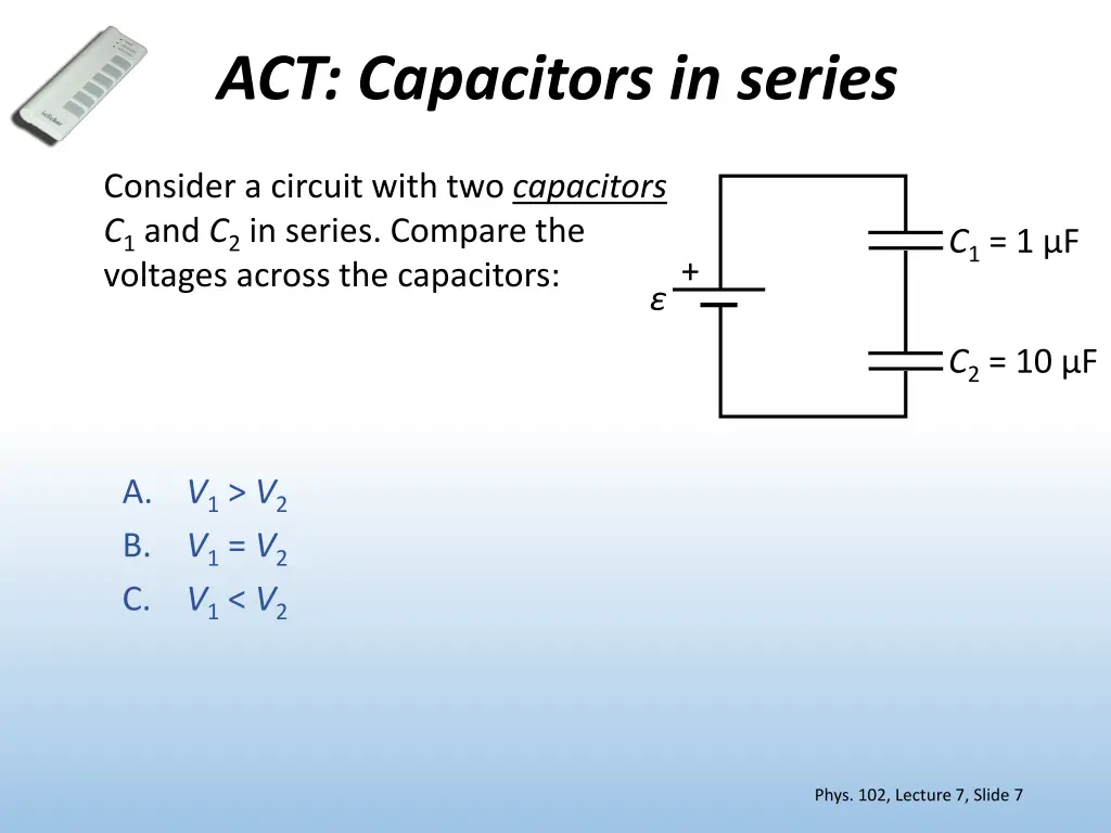 act capacitors in series