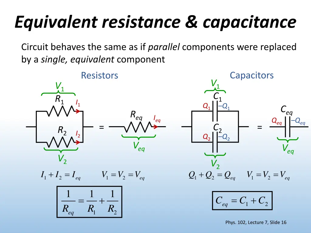 equivalent resistance capacitance 1