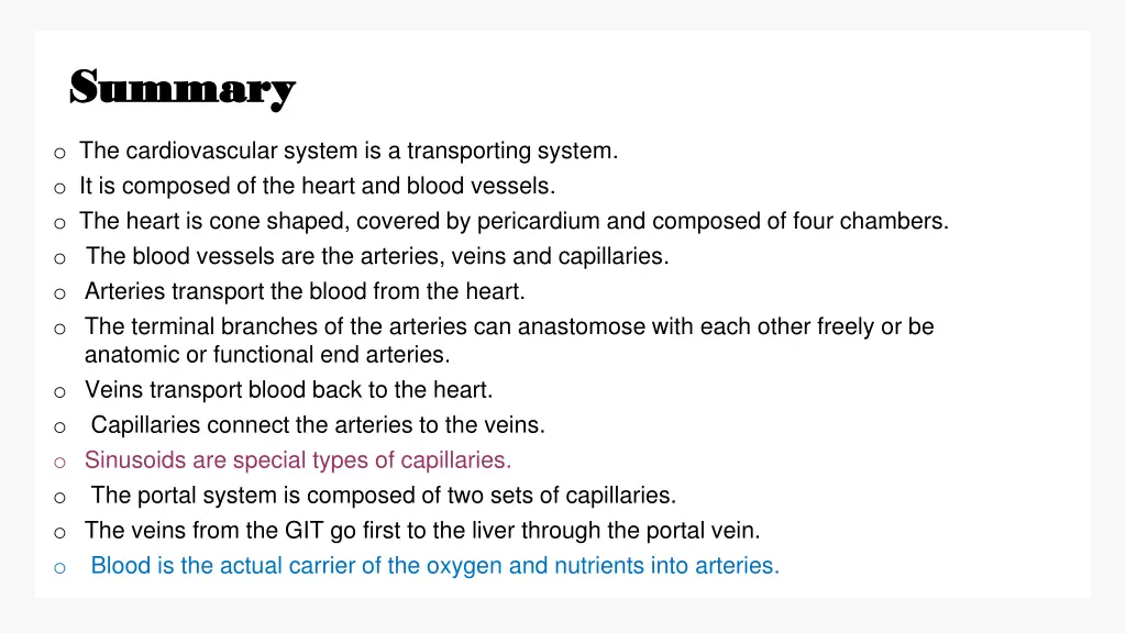 summary summary