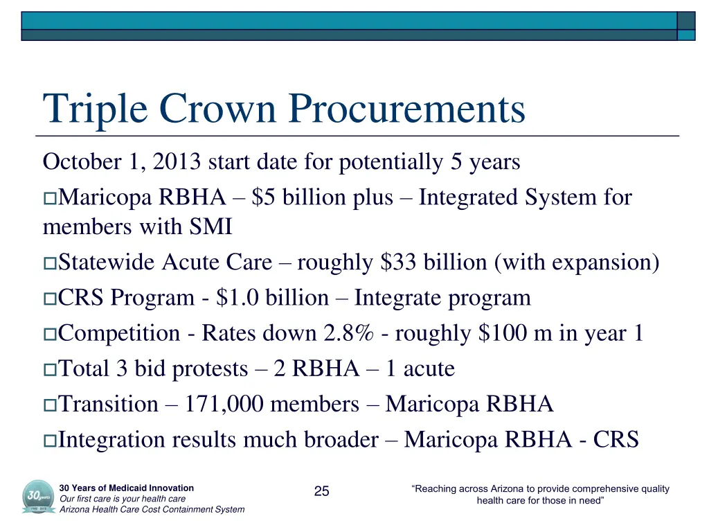 triple crown procurements