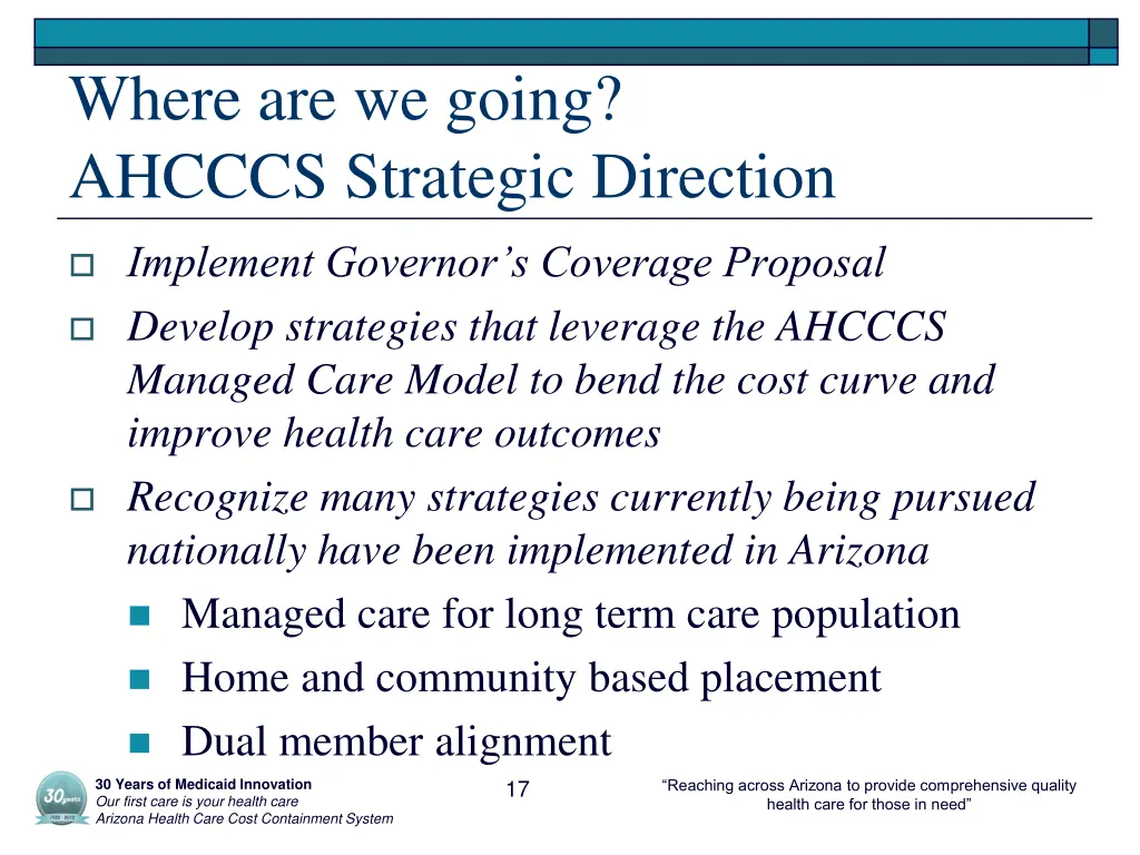 where are we going ahcccs strategic direction