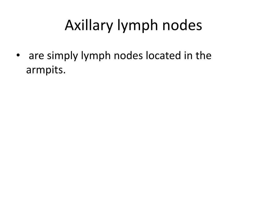 axillary lymph nodes