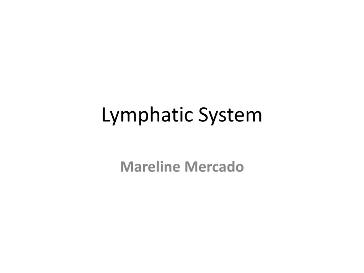 lymphatic system