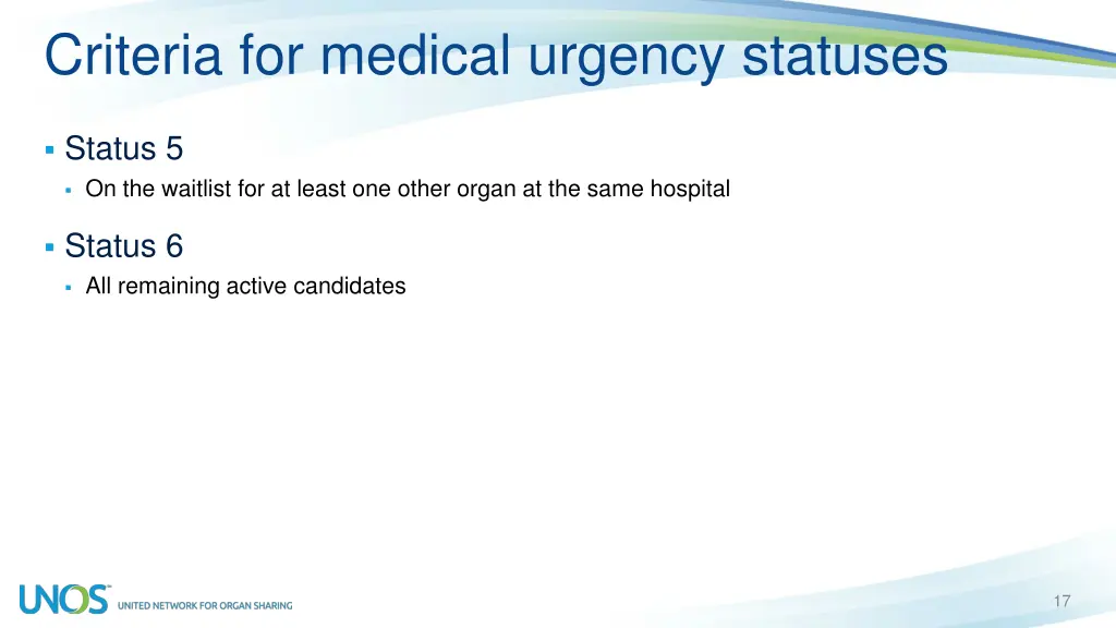 criteria for medical urgency statuses 3