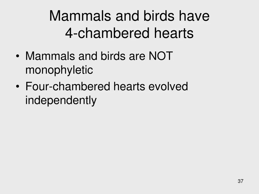 mammals and birds have 4 chambered hearts 4