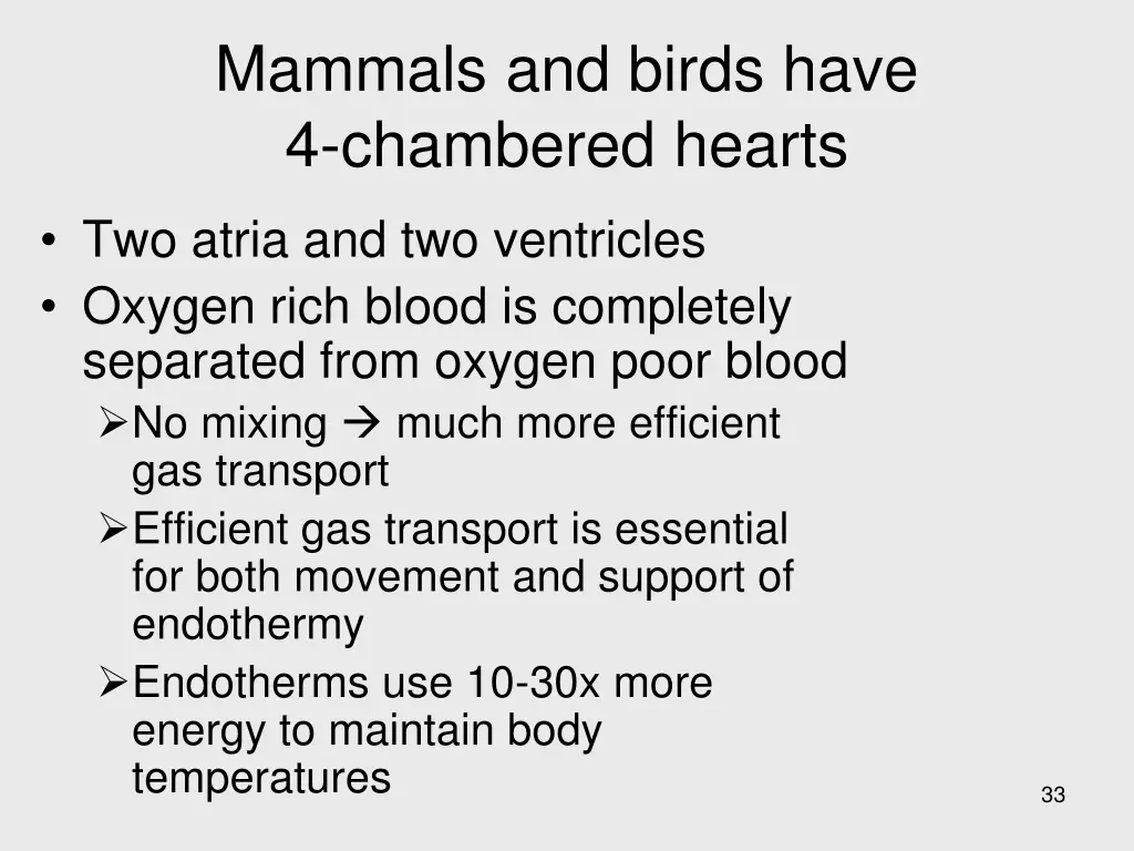 mammals and birds have 4 chambered hearts