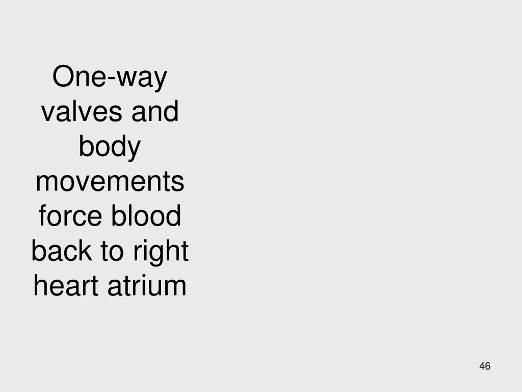 one way valves and body movements force blood