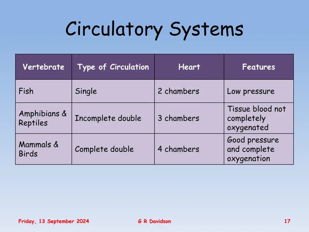 circulatory systems