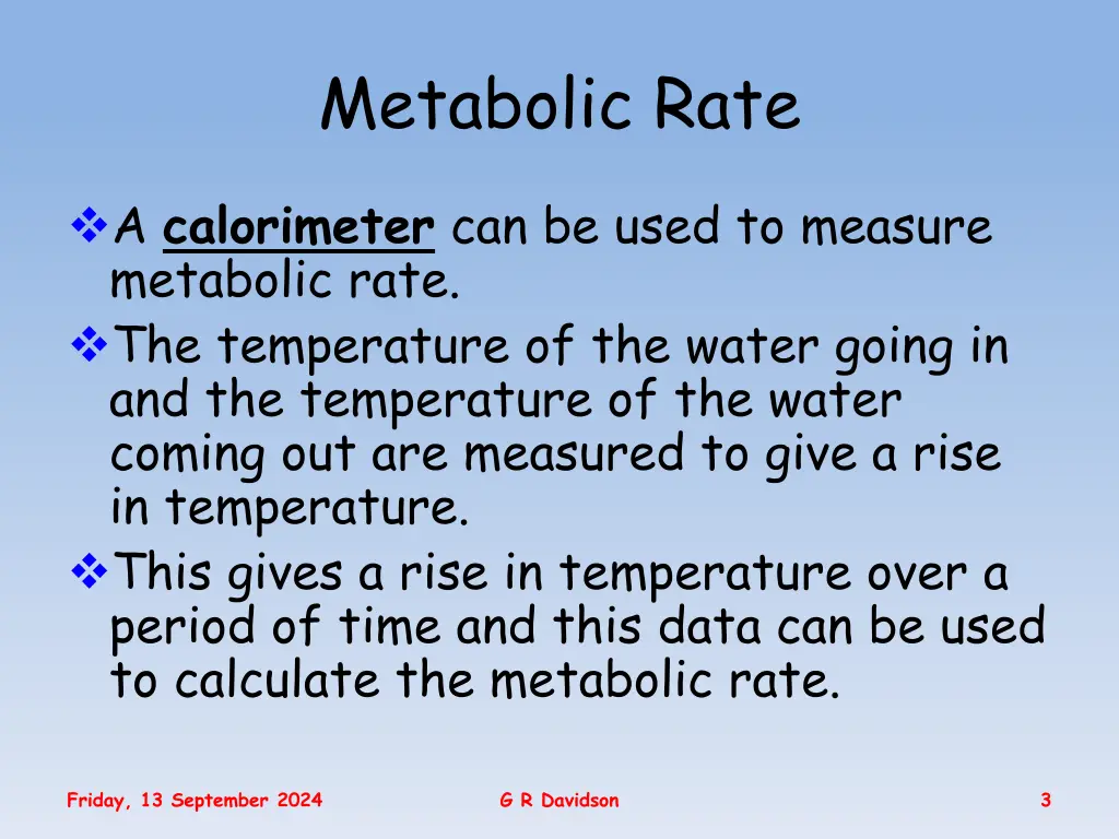 metabolic rate 1