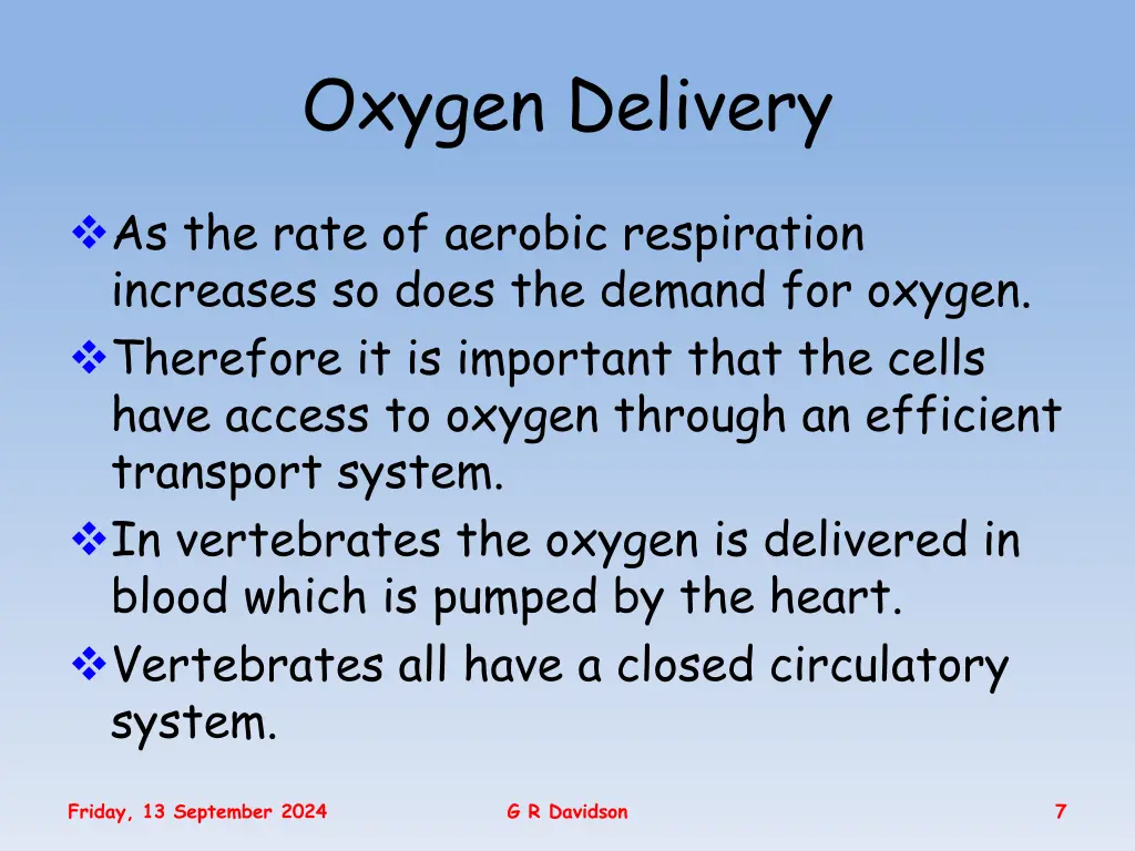 oxygen delivery